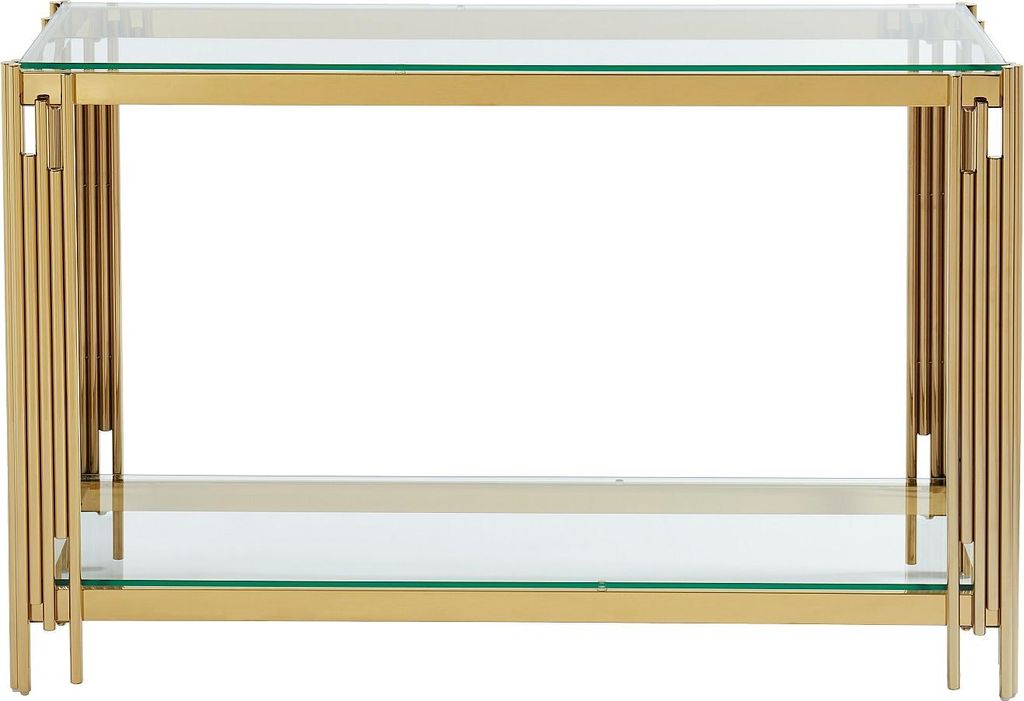 Konsole aus gehärtetem Glas und Edelstahl - vergoldet - NOMELANO by Pascal Morabito