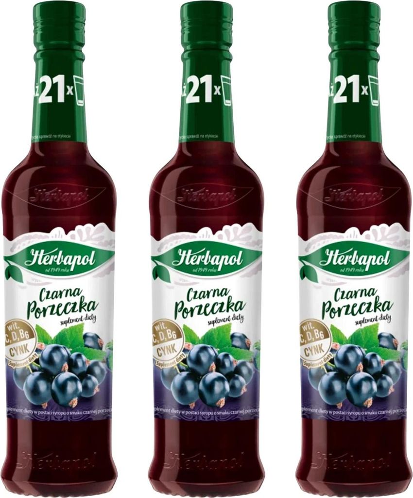 Herbapol Schwarze Johannisbeere Sirup 3x 420ml - Produktbild 