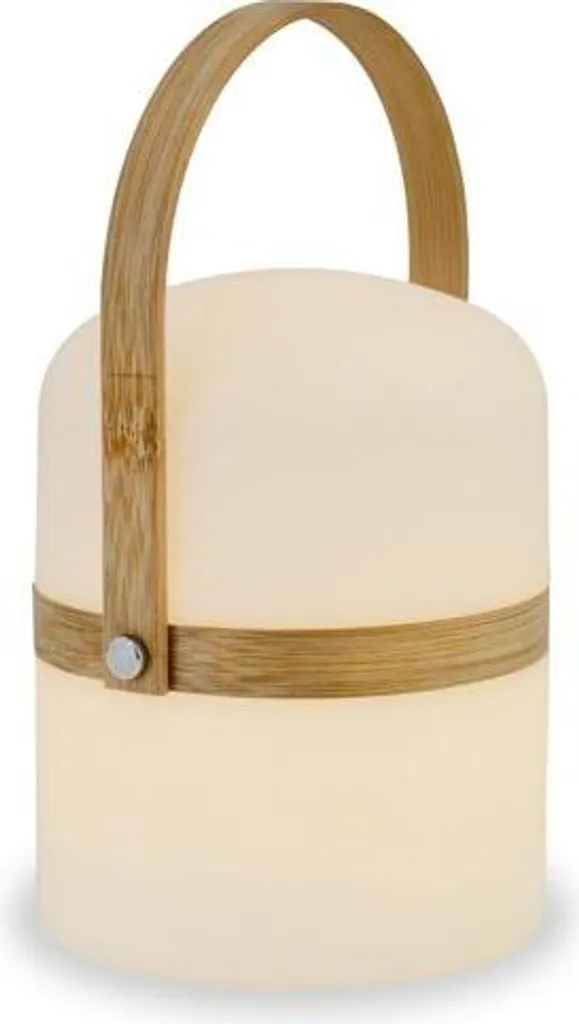 Lampe d'ambiance pour jardin et intérieur en bois de bambou naturel