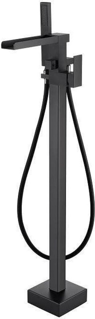 Freistehende Wannenarmatur Wasserfall Einhebelmischer TANO mattschwarz