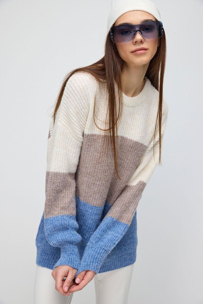 Oversize-Strickpullover, Ecru, L