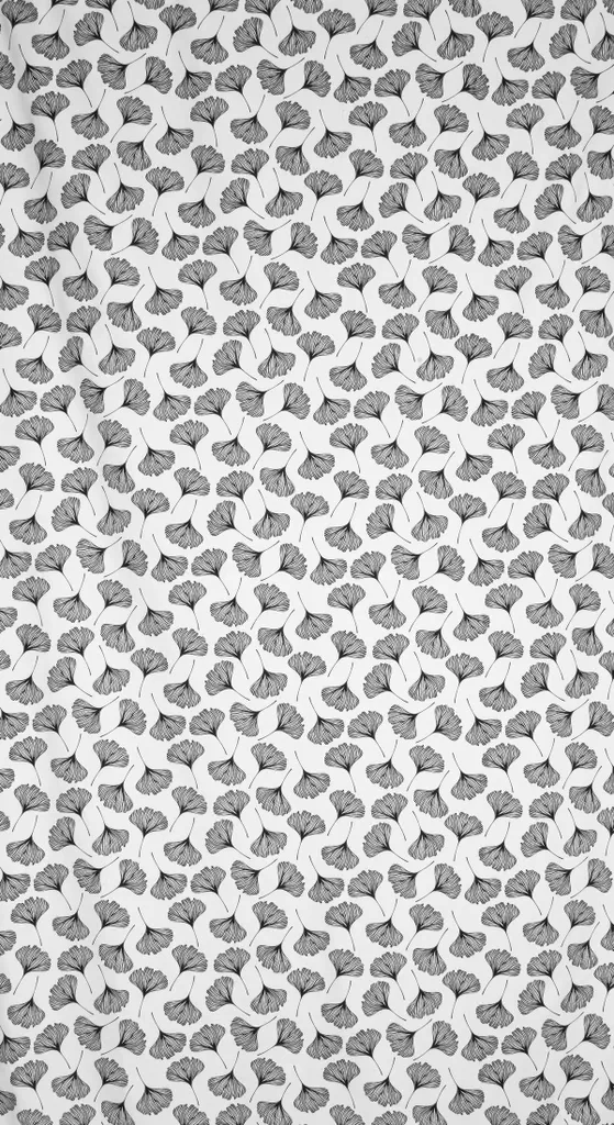 Rideau Blanc 140x250 cm pour Cacher le Vis-à-vis avec Style Ginkgo Noir