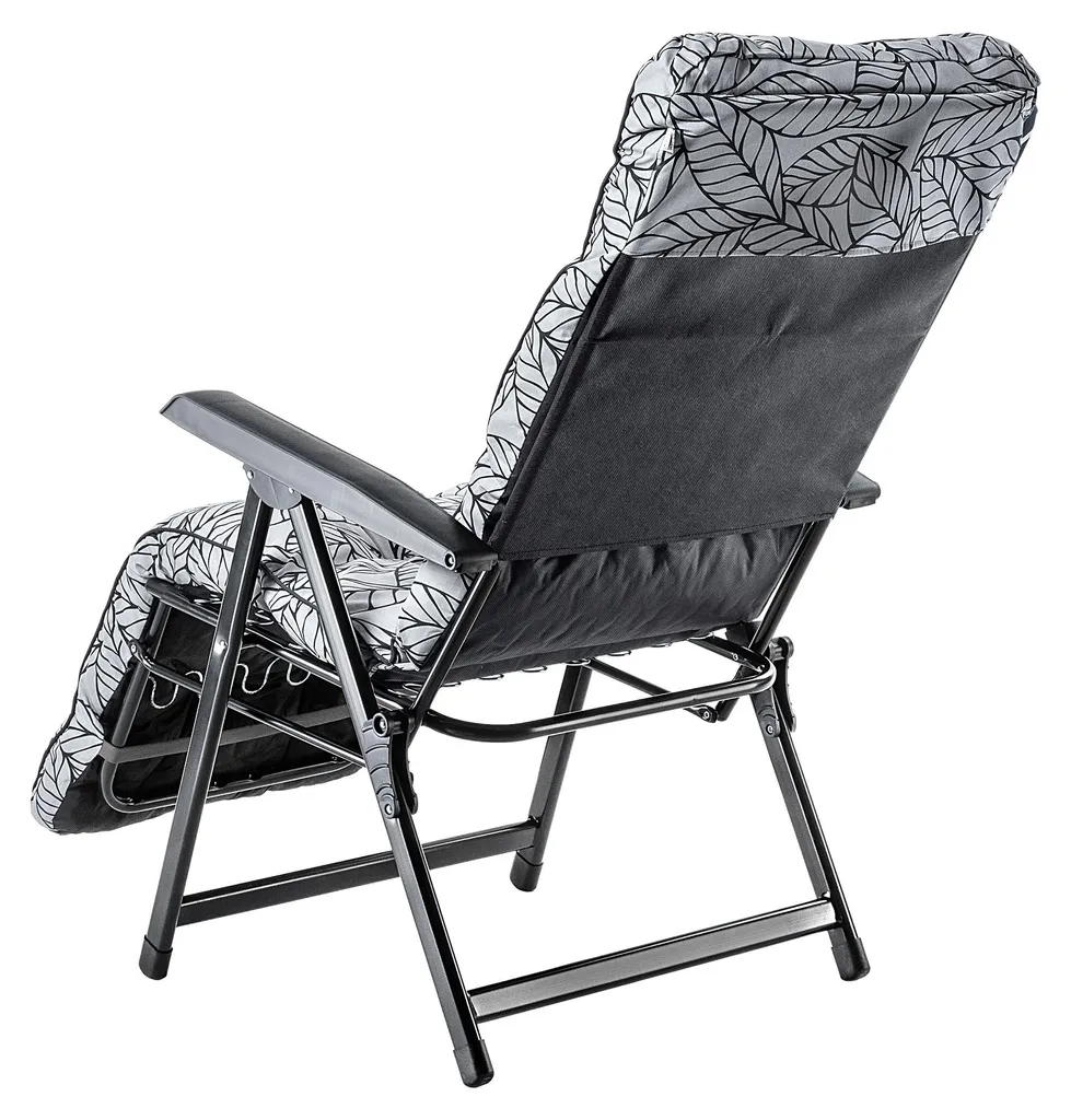 Siège de jardin inclinable bleu, structure légère en aluminium brossé - 4
