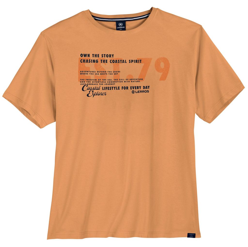 Lerros Übergrößen T-Shirt orange Frontprint modisch