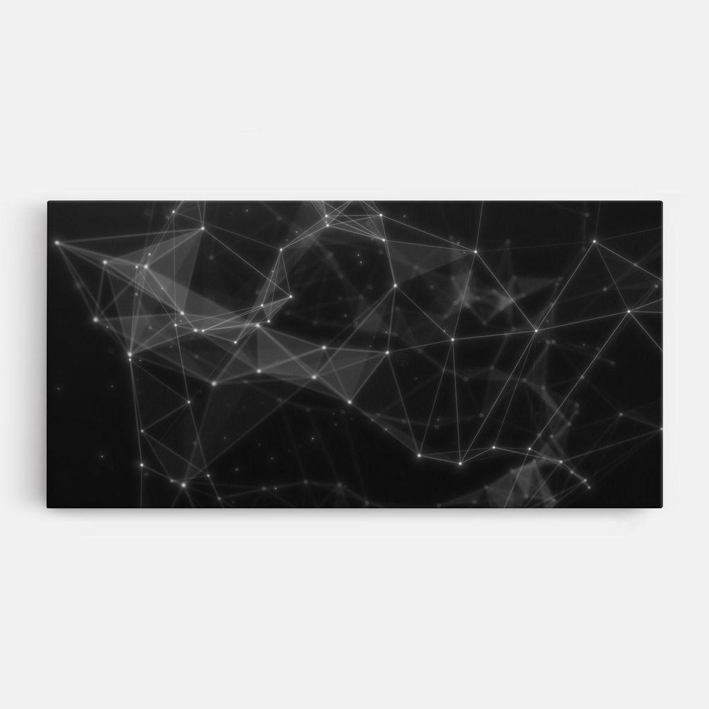 ARTHUB Leinwandbild 50x100 cm, Connecting Lines | Wohnzimmerdekoration, Hängende Bilder, Wanddekoration, Heimdekoration, Abstrakte, Geometrische