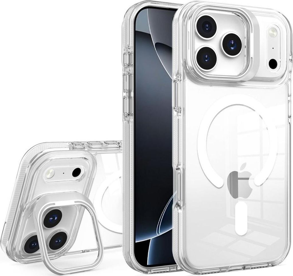 Case passend für iPhone 15 PRO MAX Lens Mag Cover kompatibel mit MagSafe white