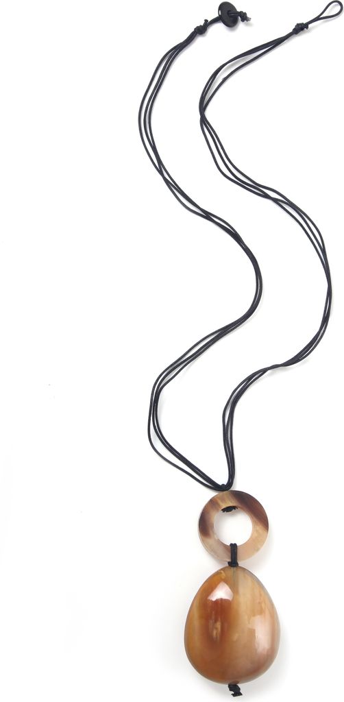 Lange Kette Freda mit echtem Hornanhänger von collezione Produktbild 