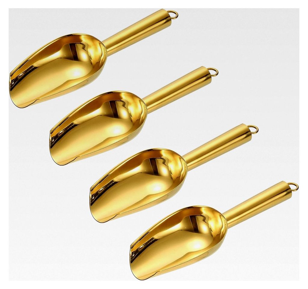 4 Stück Metall Eisportionierer, 18 cm x 6 cm Edelstahl Eis Schaufel für Küche, Party, Bar und Hochzeit, Gold