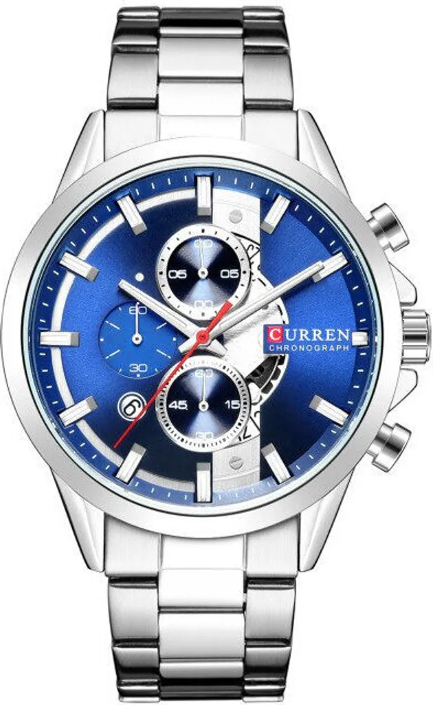 Montre Chronographe Curren 8325 Male Watch Zc021A avec Bracelet en Cuir