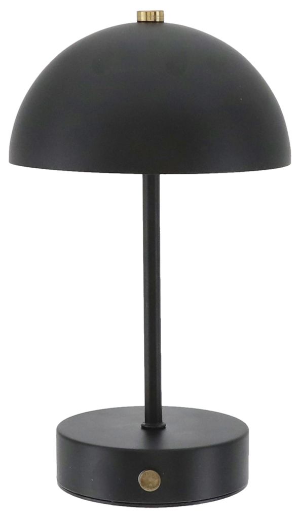 LED Leuchte 'Oslo' schwarz 8 LEDs warmweiß Eisen Ø15x25,5cm 3 Helligkeitsstufen batteriebetrieben Tischeuchte Dekolampe Kugel-Lampenschirm