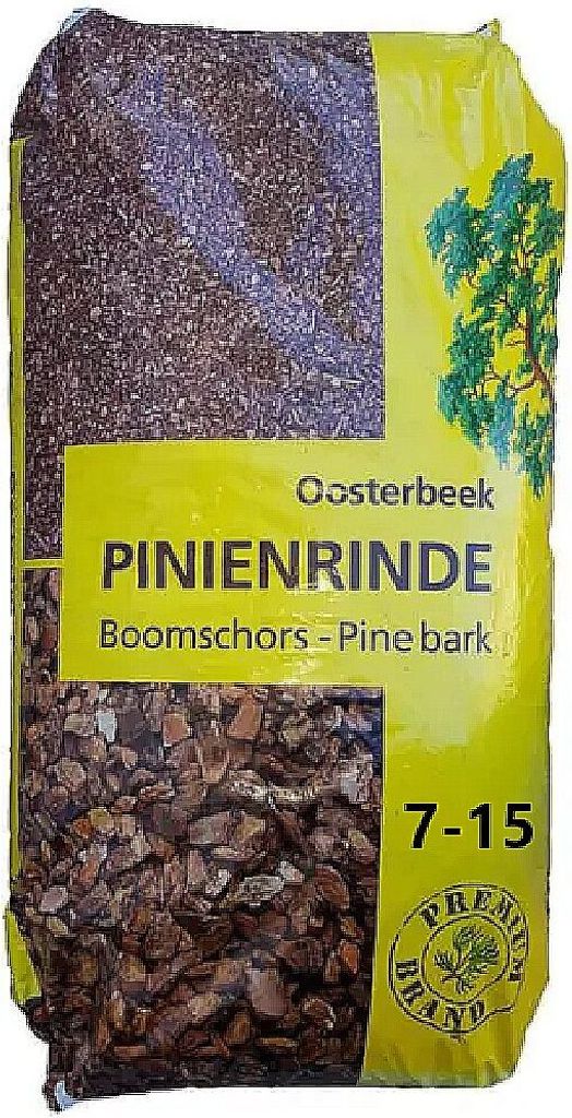 Premium Pinienrinde 70l mittel 7-15mm Pinienmulch Pinienborke Gartenpinie mittel 7-15mm