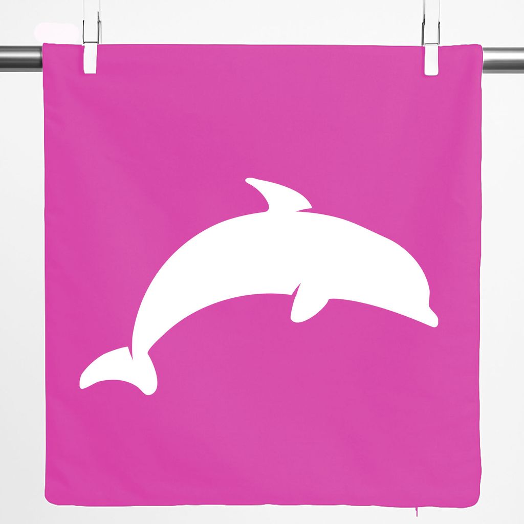Huuraa Kissenbezug Delfin Silhouette 40x40cm Fuchsia Baumwolle Dekokissenbezug Geschenkidee
