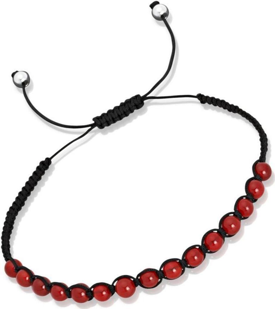 Schwarzes Textilarmband mit Silberelementen TXB0039