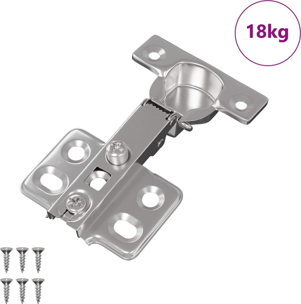 vidaXL Scharnier 257 pcs Nickel 85 x 52,5 x 9,5 mm Eisen
