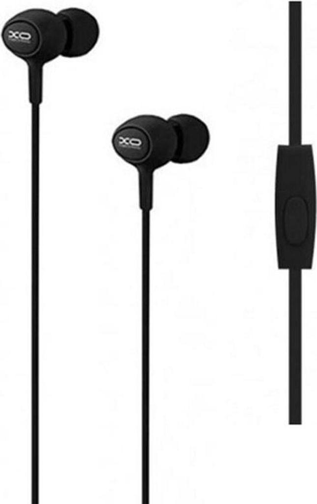 XO S6 Kabelgebundene Ohrhörer mit Mikrofon, 1,2 m - Schwarz