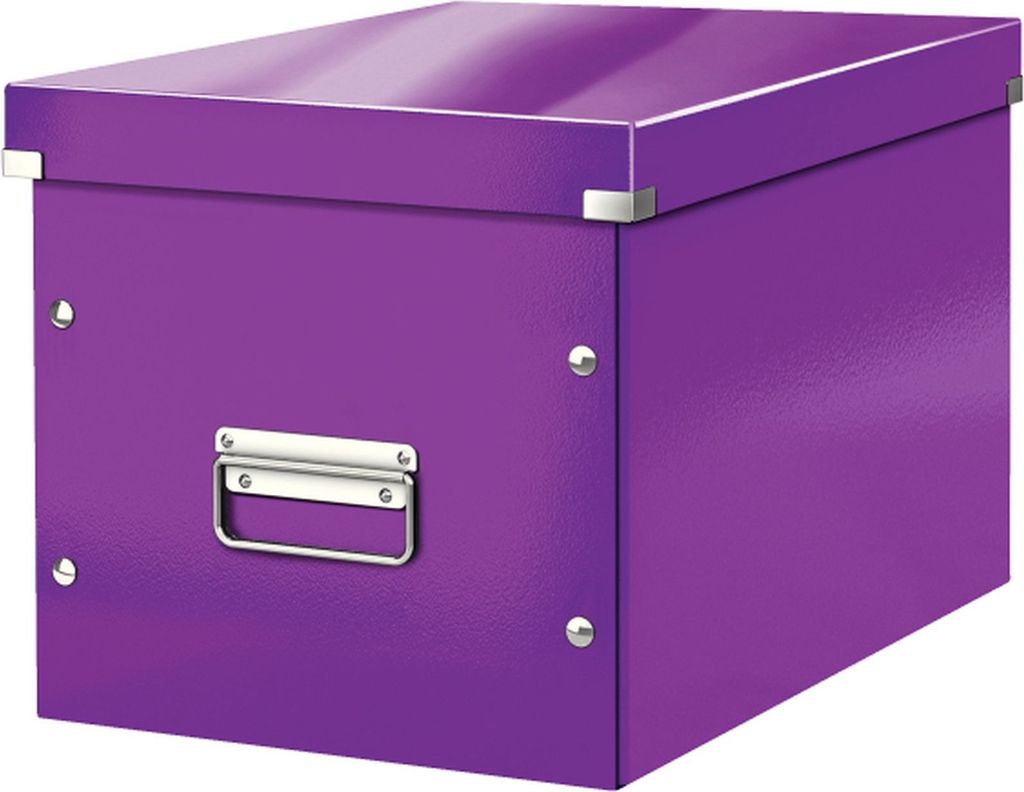 Archivbox Click & Store Cube L Hartpappe violett Packung mit 6 Stück