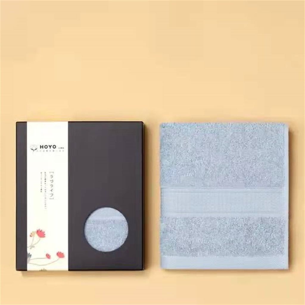 MEGAGROUP Handtuch mit Geschenkbox saugfähig schnelltrocknend 33x72 cm grau