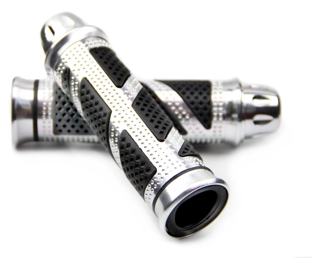 SET Lenkergriffe 22/ 24 mm schwarz silber universal Produktbild 