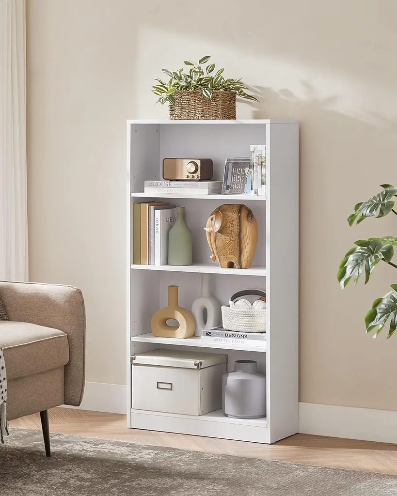 Bibliothèque Blanche à Étagères Réglables et Modulables pour le Bureau