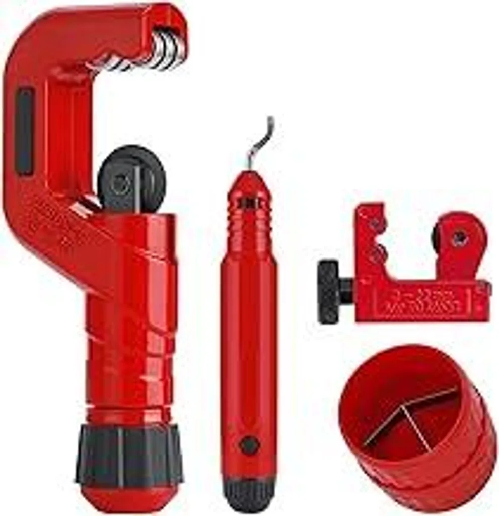 Set taglia tubi 4-1, taglia tubi ad alte prestazioni 1/4 -2 AD Mini-taglia tubi 1/8 -7/8 AD Mini-taglia tubi in rame con utensile di sbavatura PVC/alluminio/rame, adatto per lavori di riparazione fai da te - 1