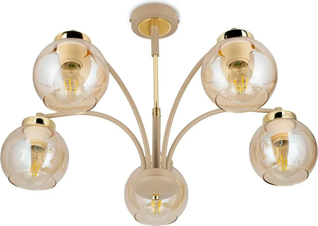 Cris Beige Lampadario in vetro 5xE27 60 cm
