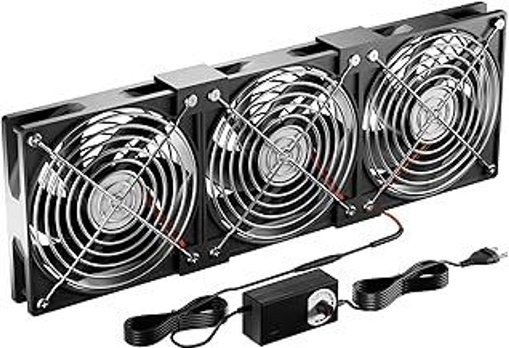 360mm PC-Lüfter, 12V Gehäuselüfter mit Netzstecker & stufenlosem Drehzahlregler (2750 RPM) - Leiser, leistungsstarker Lüfter für Computer, Ser...