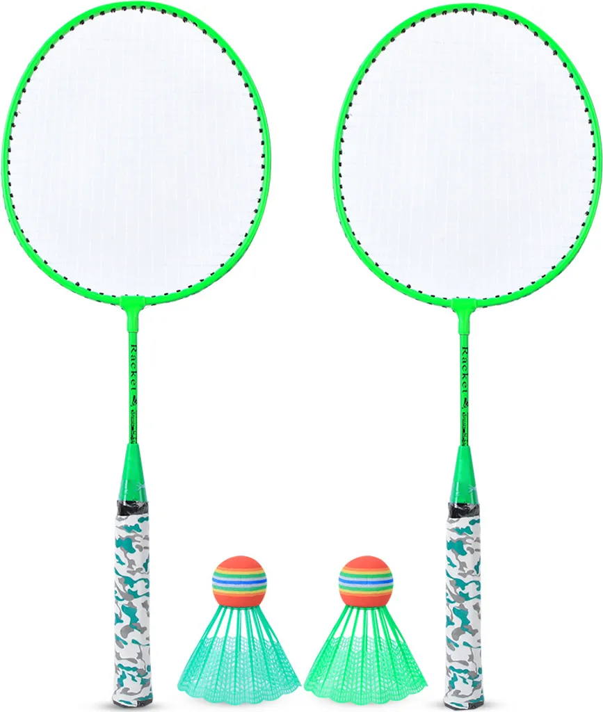 Raquettes Badminton Enfant Vert Fluo : Légères et Robustes avec Balles