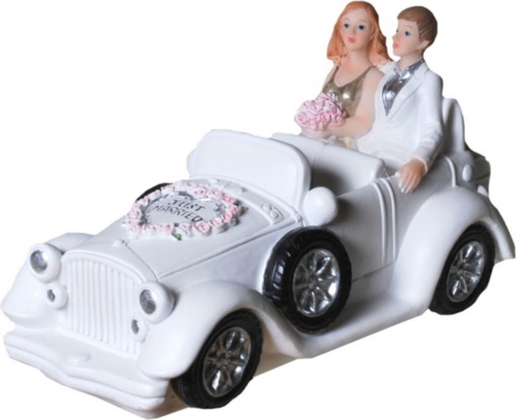 Frauen Hochzeit - Paar im offenen Oldtimer