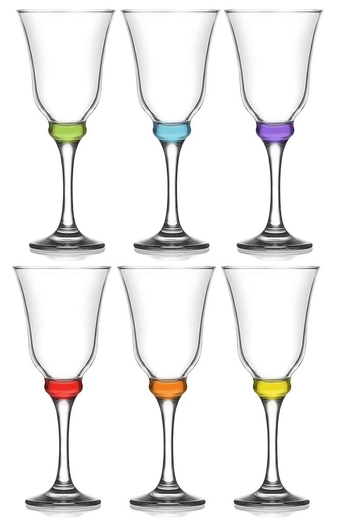 6 Gläser Set Weinkelche Transparent Glaskelche Imperiale Trinkgläser Glas 