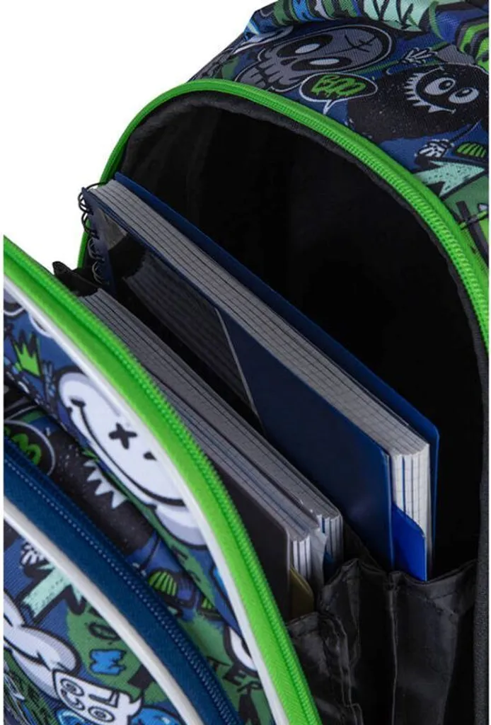 Sac à dos CoolPack Turtle Monster Team avec bretelles renforcées (1 pc)