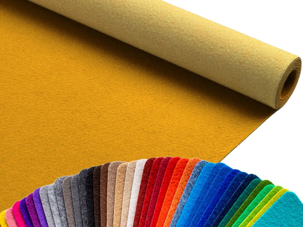 Primaflor Eventteppich PODIUM Curry 1,00m x 5,00m - Meterware - Viele Farben - Schwer Entflammbarer B1 Messeteppich, Rutschfester Hochzeichtsläufe...