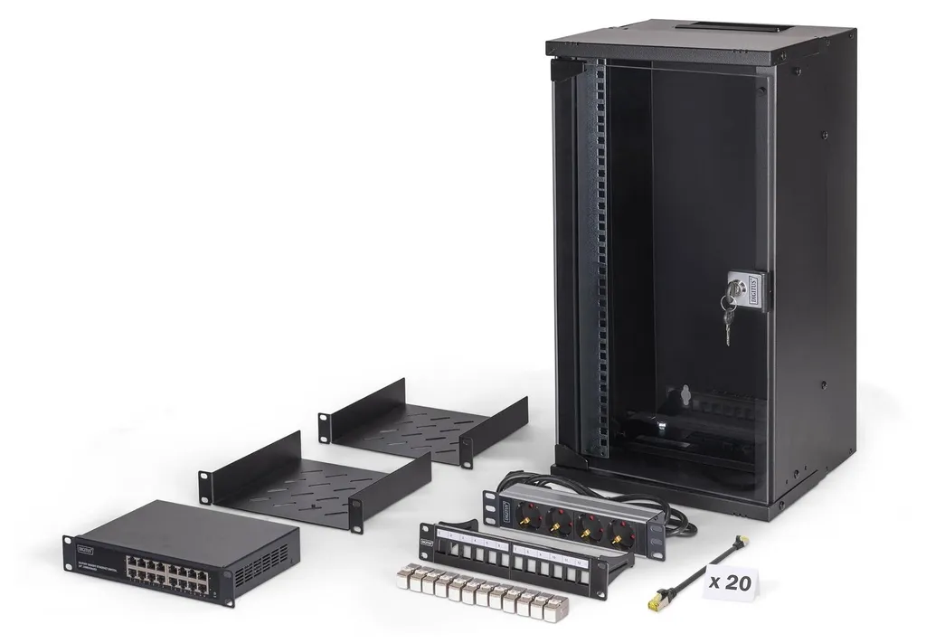 Armoire Réseau Murale 10" 12HE DIGITUS - Coffret de Brassage Compact