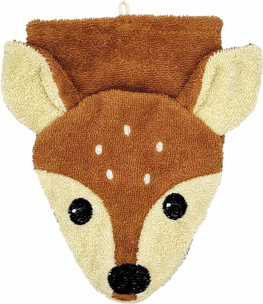 Waschlappen mit Reh-Design, ca. 20 x 21,5 cm