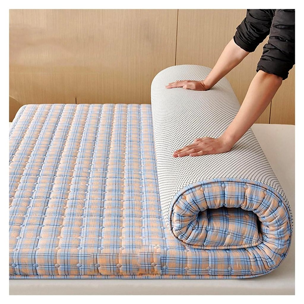 Einzelmatratze für Schlafsäle, faltbare und rollbare Futonmatratze, 5 cm dick, hochdichte, druckfeste Baumwollfüllung, hohe Rückfederung, nicht...