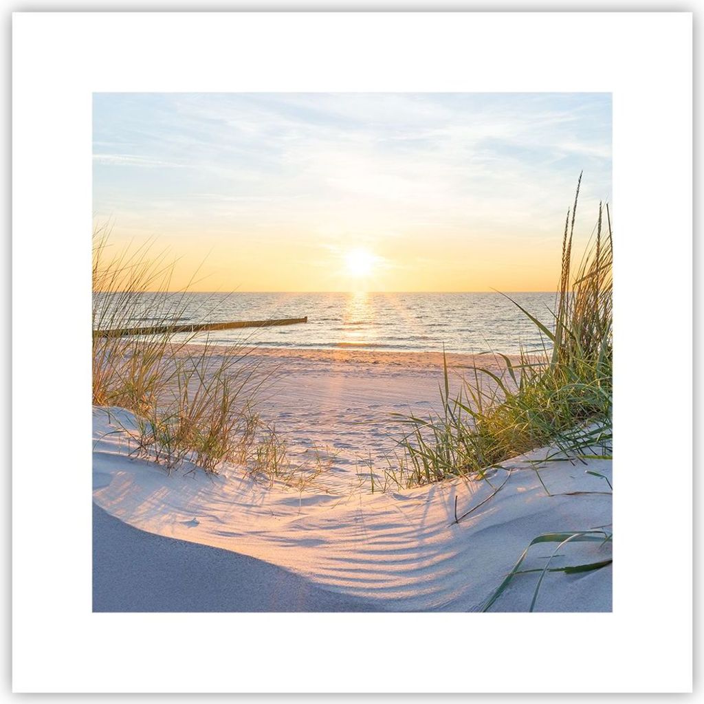Poster - Poster ohne Rahmen - Düne Strand Meer - 30x30 cm - Wand Bild - Wanddeko - Wandbilder - Kunstposter - Wandposter - Bilder - Kunstdruck - W...