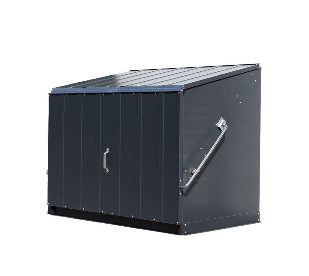 Trimetals Metall Gerätebox, Fahrradbox "Stowaway", Aufbewahrungsbox inkl. Boden anthrazit 136 x 87 x 112 cm (L x B x H)