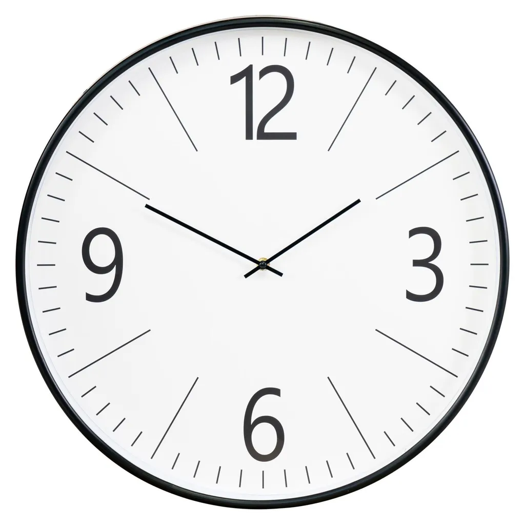 Biel Horloge murale Ø51 cm noir et blanc au design industriel élégant