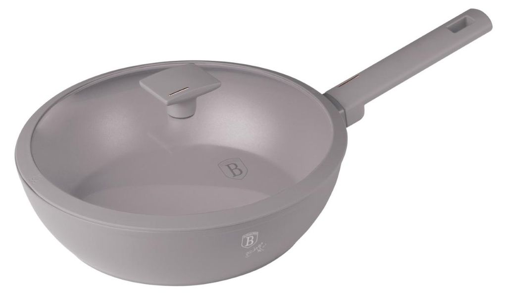 Wok pánev s poklicí 28 cm Taupe Berlinger Haus BH 8094, Obrázek produktu 