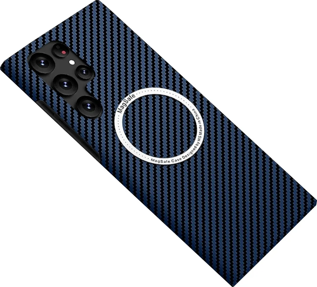 Custodia Carbon Blu Samsung S25 Ultra 5G MagSafe Design Sottile