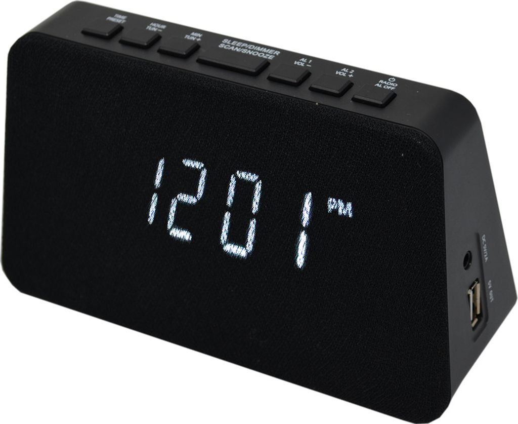 Radiowecker USB QI-Funktion kabellos Laden von Smartphones AIC Wecker WM3020i schwarz