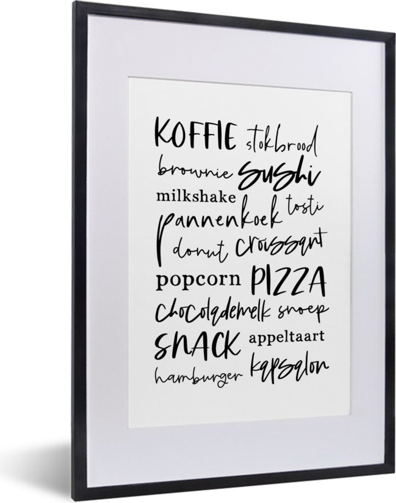 MuchoWow Gerahmtes Poster Küche - Essen - Zitate 30x40 cm - Poster mit Schwarzem Bilderrahmen Wandposter Rahmen Foto Bilder - Wandposter Schlafz...