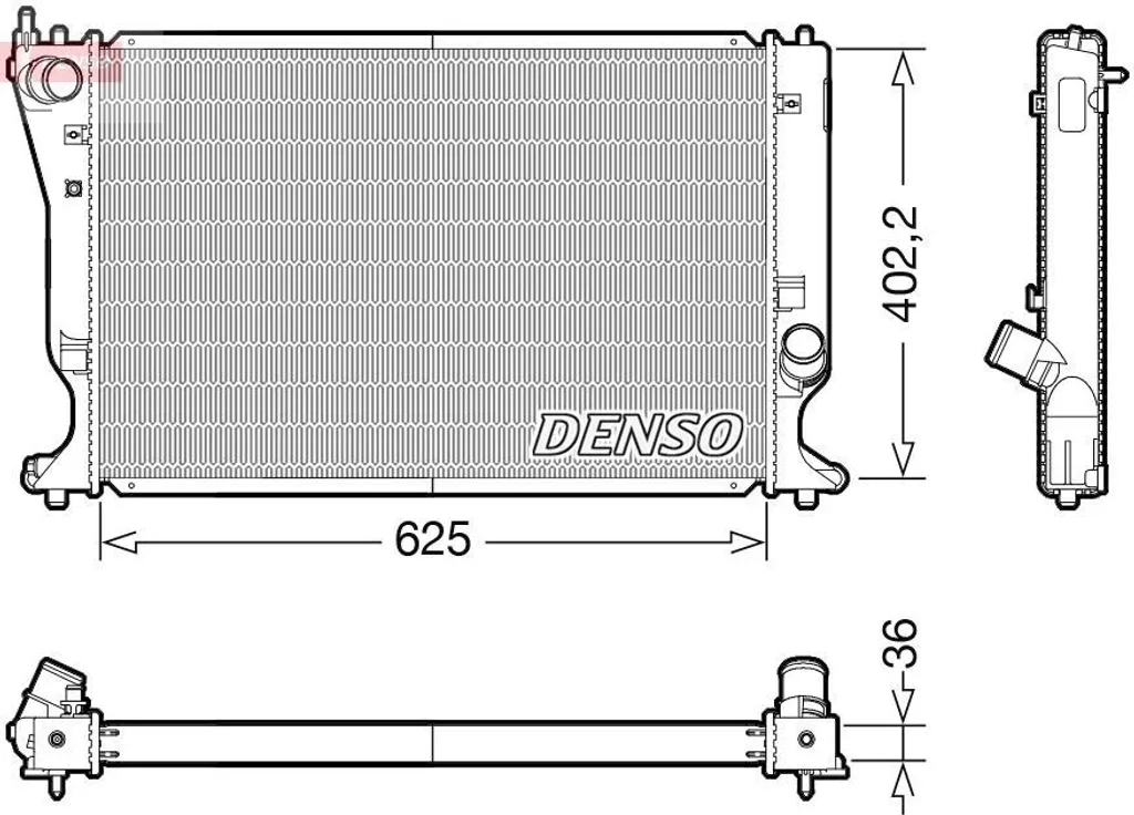 Radiateur DENSO DRM50132 Haute Qualité OE 164000R011 Avensis T25 T27