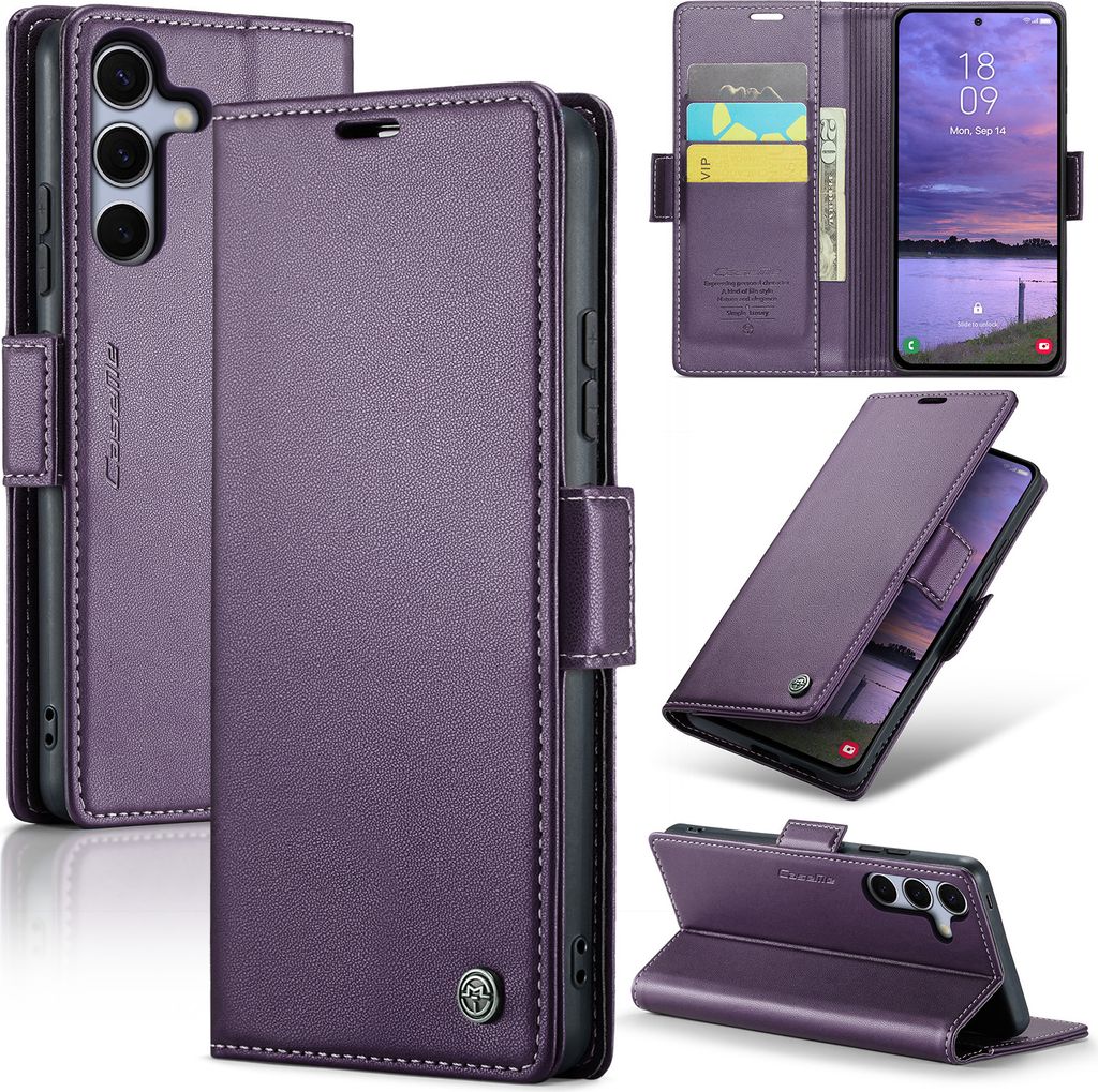 Lederhülle für Samsung Galaxy S25 Brieftasche Kartenfach Produktbild 