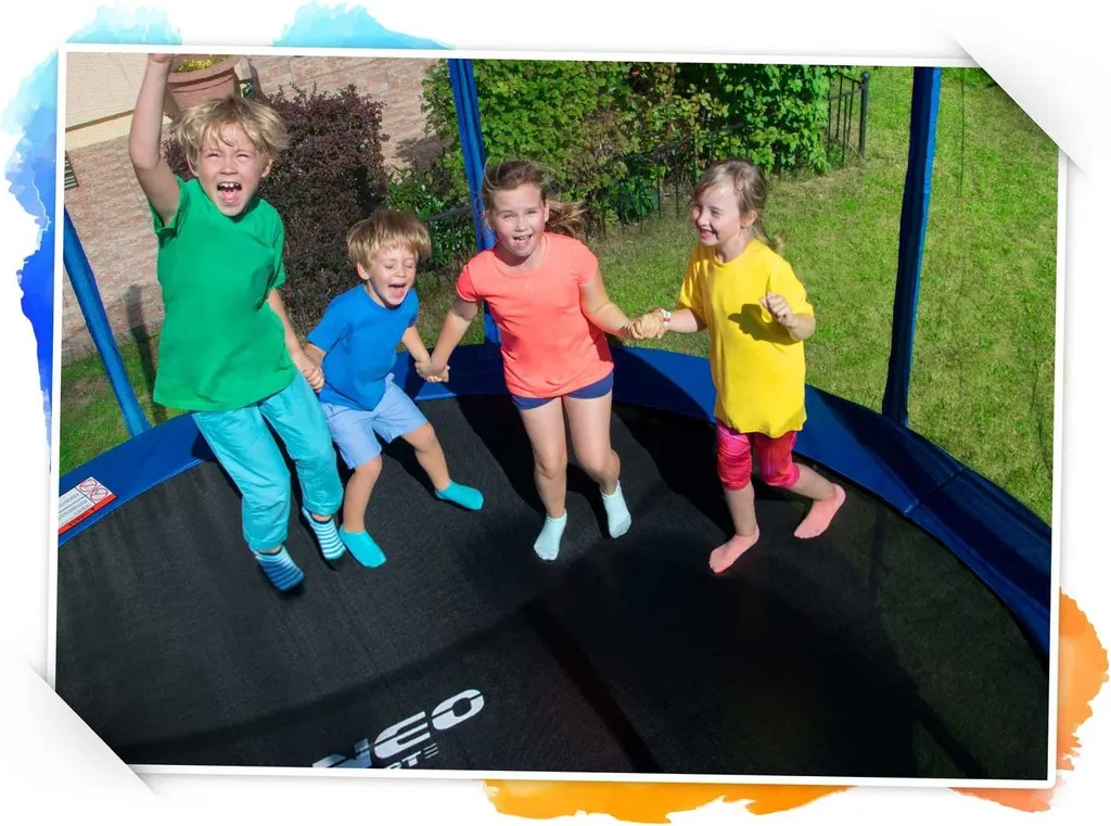 Trampoline de Loisirs Enfant 8FT Ø 252 cm avec Structure Renforcée - 13
