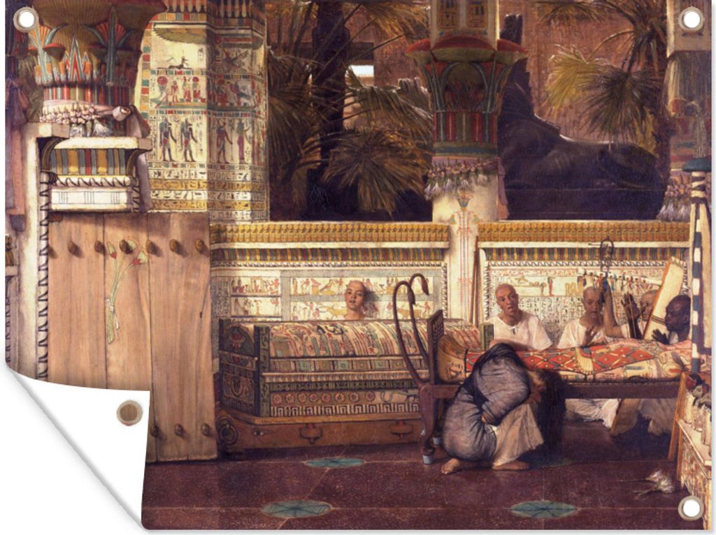 MuchoWow 40x30 cm Outdoor-Poster Gartendeko Sichtschutz Garten Poster für den Garten Die ägyptische Witwe - Lawrence Alma Tadema