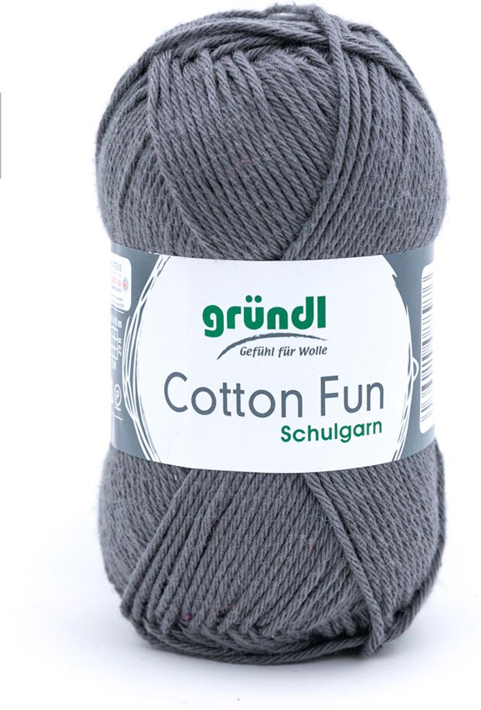 Gründl Baumwolle Fun Strickgarn/ Häkelgarn 100% Baumwolle ,50 g/115 m,NS: 3-4 25 anthrazit