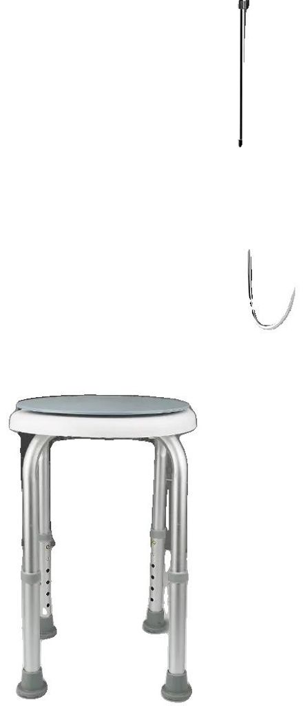Duschhocker, höhenverstellbar, rutschfestes Design, Blau Weiß