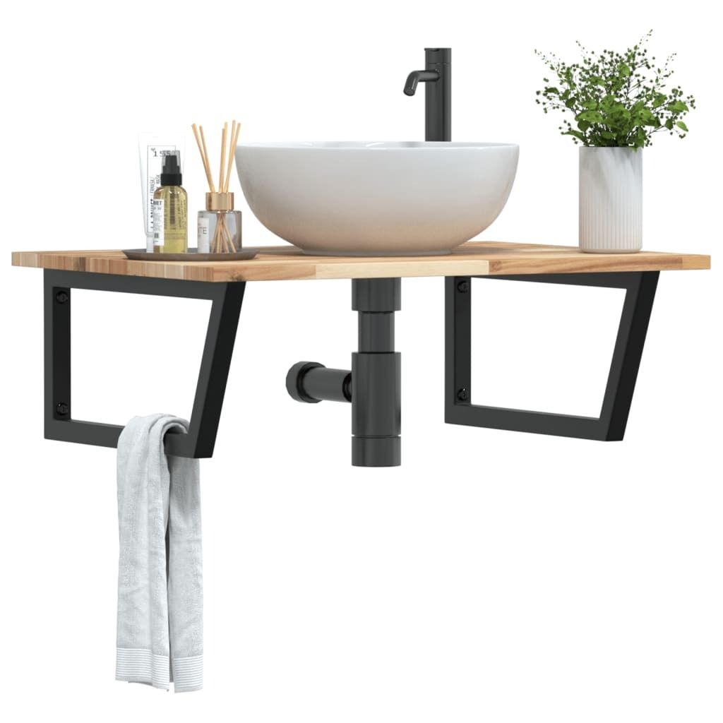 Maison Exclusive - Waschbeckenregal Wandmontage Stahl und Akazienholz