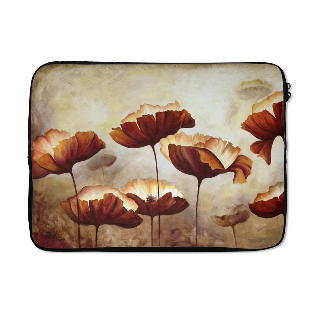 MuchoWow Laptop Hülle 13 Zoll Malerei - Blumen - Ölfarbe - Pflanzen Laptoptasche - Laptophülle - Sleeve - Rundumschutz