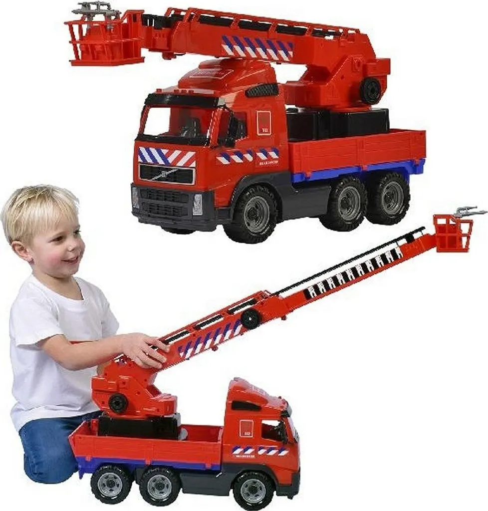 Camion Pompier Volvo 58.5 cm avec Échelle Télescopique Escamotable